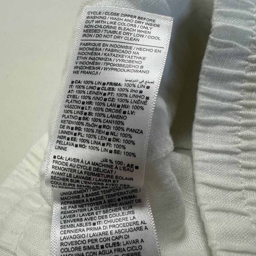 Athleta White Linen Blend Jogger Pants Drawstring Waist Elastic Cuffs Casual 4 - Picture 12 of 13